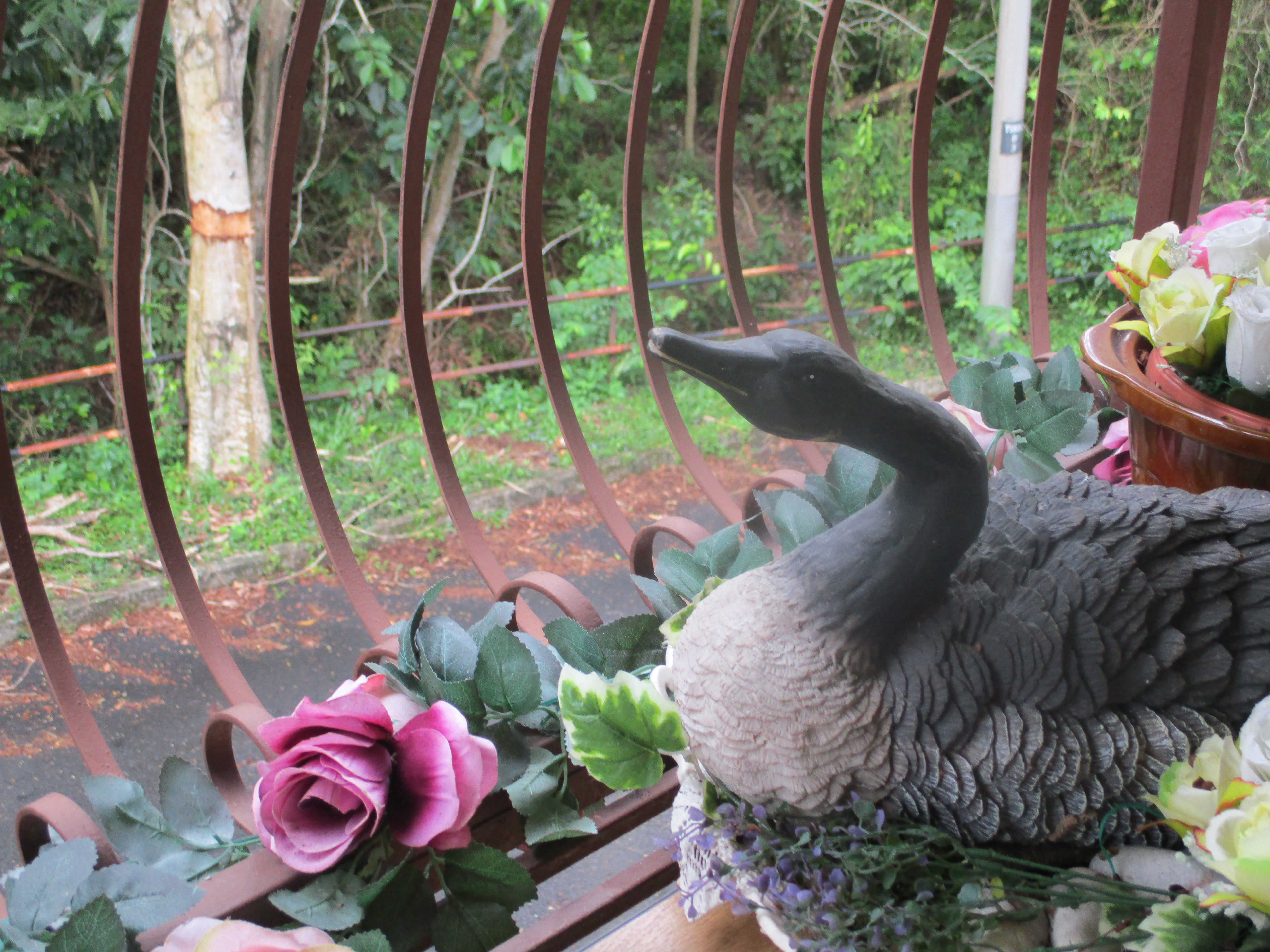 Ornament Duck on Balcony.
